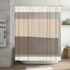 Modern Bathroom Decor Shower Curtain Set With Soft Fabric For Bathing Room Beige Tan Stripes Pattern (180 X 240 Cm)