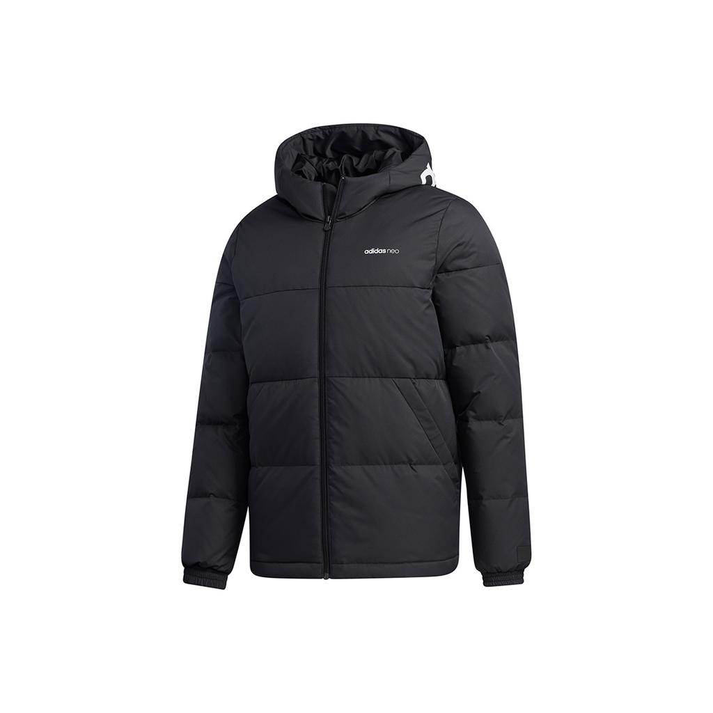 Adidas Neo CB Down Puff Hooded Sports Jacket Men Outerwear Black GJ8815