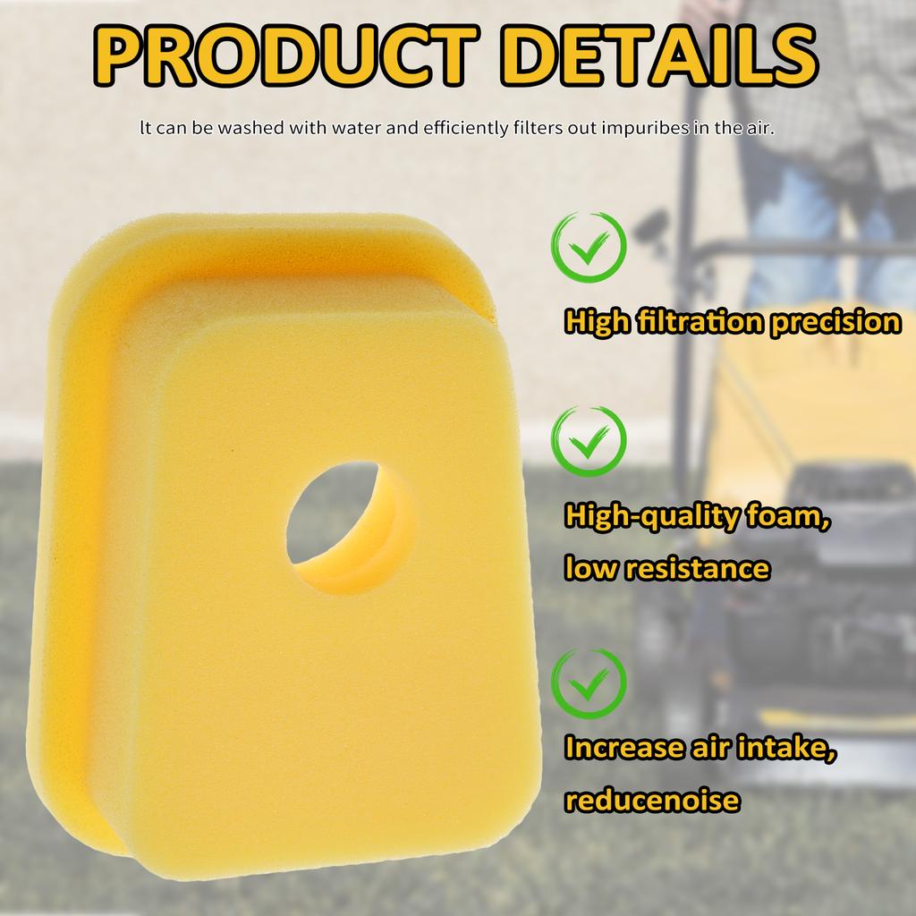 6 Pack Replacement Air Cleaner Foam Filter Sponge Cleaner Element for Lawn Mower Air Filters