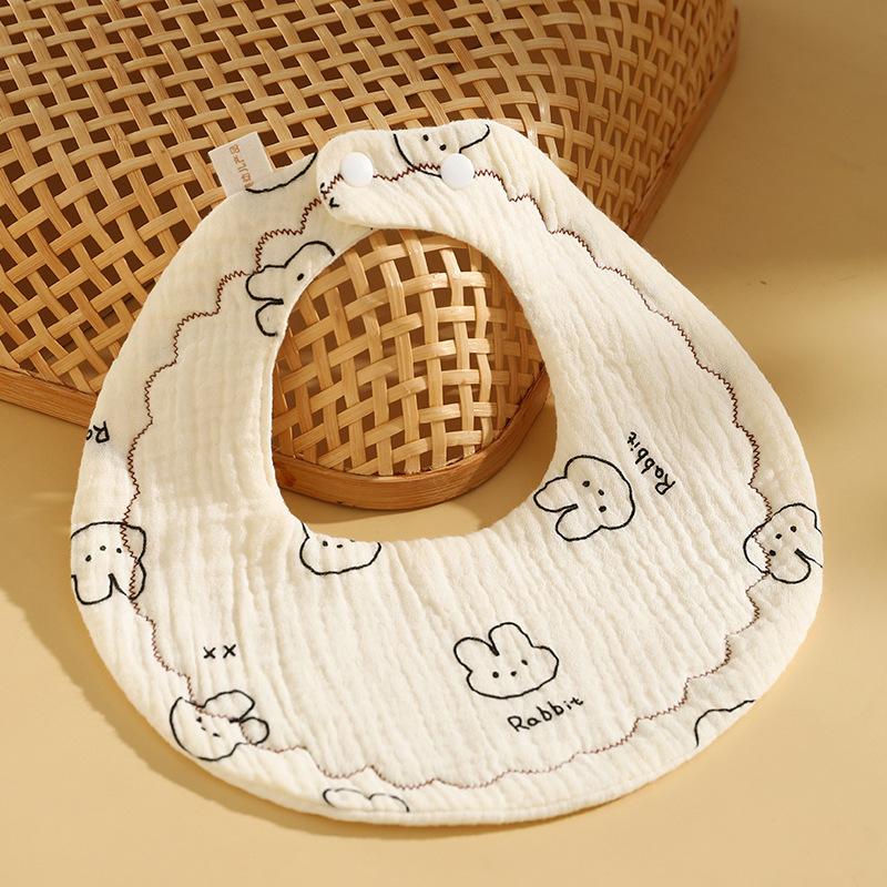Newborn 6 Layer Gauze Bibs Ultra Soft Absorbent Anti Spit Up Cartoon Baby Drool Bibs Breathable And Comfortable For Infants