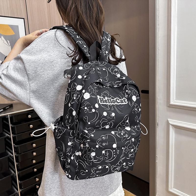 New niche lightweight backpack simple printing cute middle school student schoolbag leisure travel large capacity backpack
