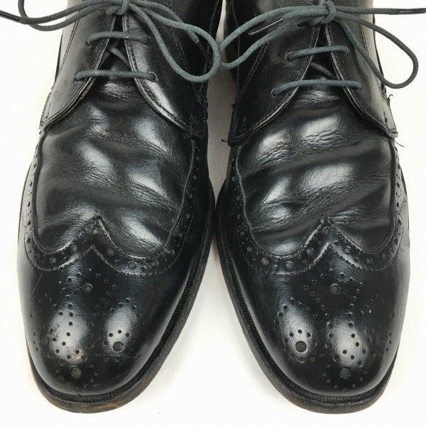 Pre-70s Vintage BOSTONIAN Wingtip Business Shoes Black Size 10D 27.5-28.0 Men's(USED)