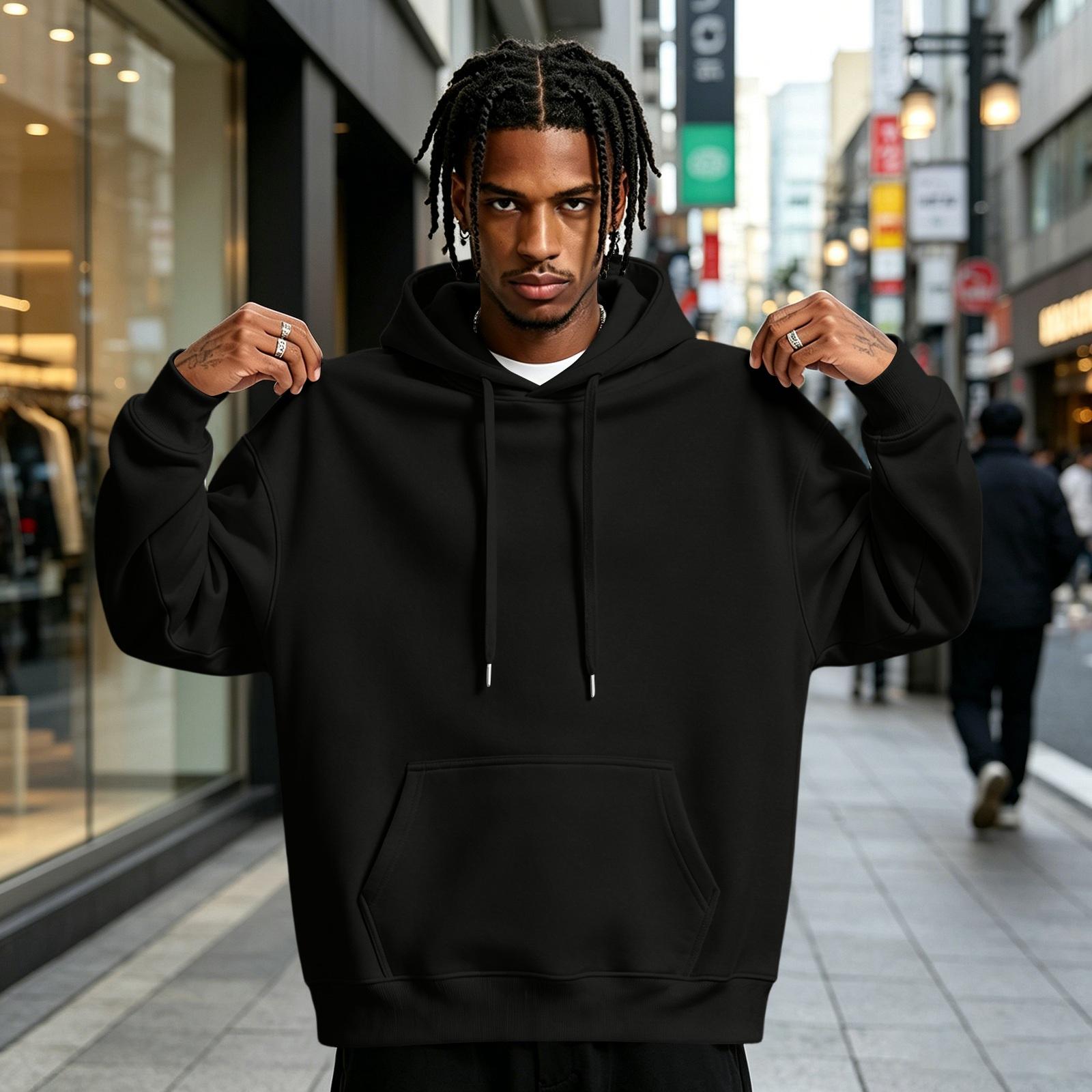 Men s Vintage Hoodie Loose Fit for Fall and Winter L