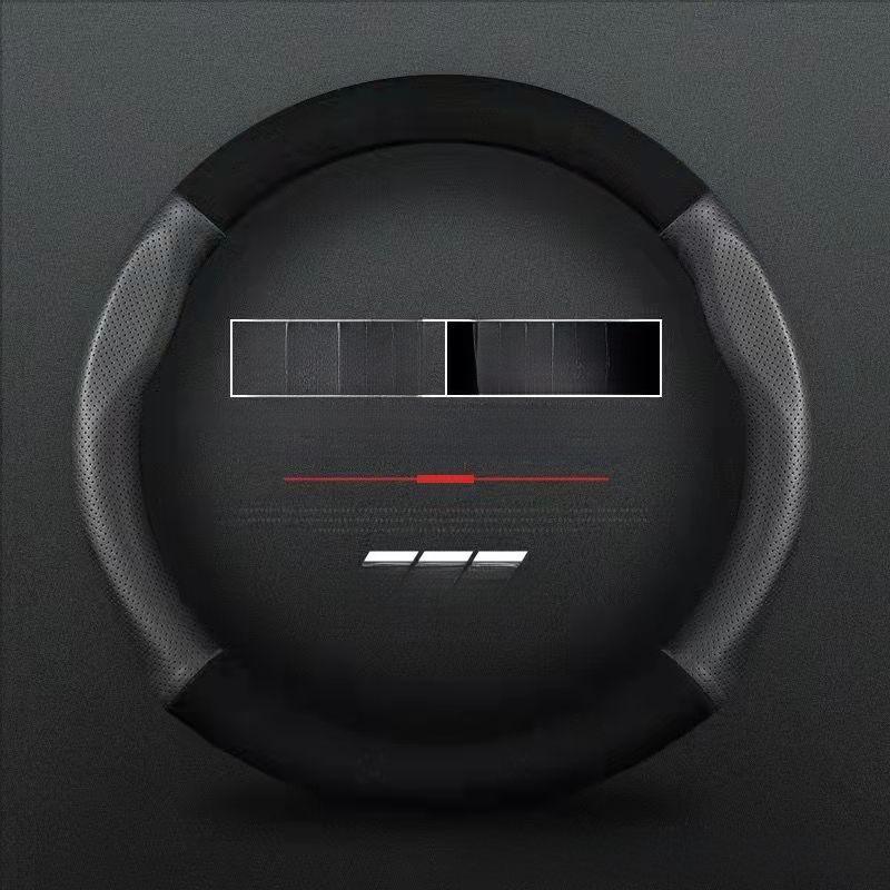 Universeller Lenkradbezug aus Wildleder: Winter und Ganzjahres-Rutschfest, Schweißabsorbierend, Atmungsaktiv für Männer und Frauen