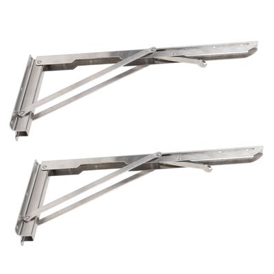 Folding Bench Table Wall Shelf 15.6 Inch Heavy Duty Stainless Steel Wall Mounted Shelf Hinge Bracket for Bench Table