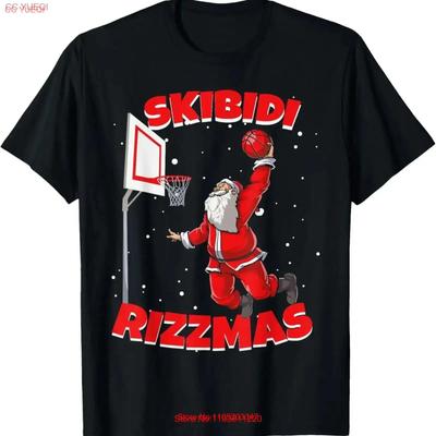 Funny Skibidi Rizzmas Christmas Rizz Santa Claus Basketball T Shirt Sweat Vintage Washed Fashion Breathable Stylish Vintage