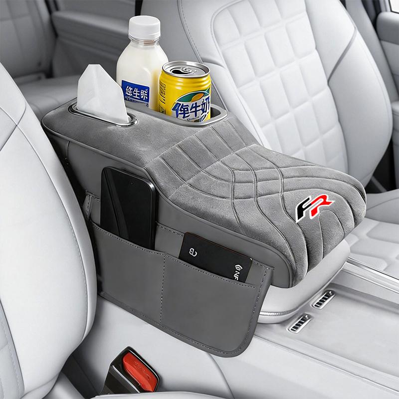 IFGU2 Soft Comfortable All-match Premium Velvet Surface Armrest Box Cushion For Seat FR Leon IBIZA Arona Arosa Ateca ExeoMiiToledoLeon