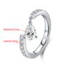 4x6mm Pear Cut All Moissanite Ring for Women   CopperWaterdrop Swing Tail Ring Full Eternity Band Party Jewelry Gift