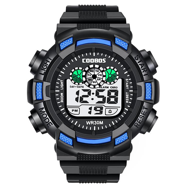 Cool Boss Outdoor Waterproof Led Luminous Digital Watch For Men With Stopwatch And Sports Timing
