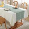 Thick Linen Cotton Check Stripe Tablecloth Modern Minimalist Desk Table Cover Fresh Style