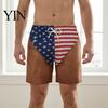 Breathable Moisture Wicking Trunks Funny Patriotic Men Shorts, American Stars And Stripes Swim Trunks, Quick Novelty Printed Water Shorts Dry