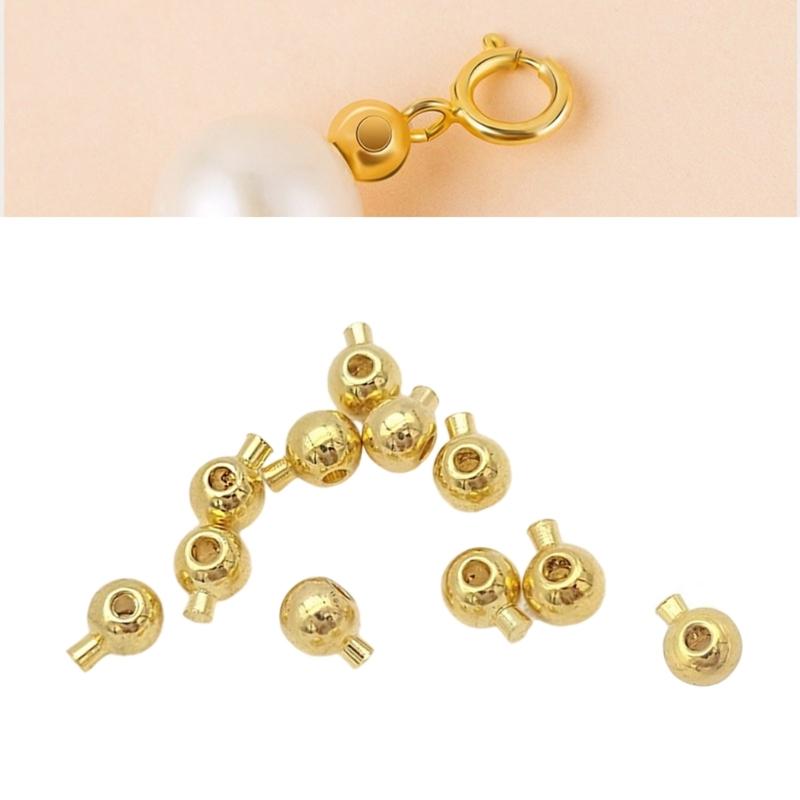 Pack of 10 Stopper Beads Metal Spacer Beads Jewelry Making Accessories Easy Threading Beads Handmade Accessories