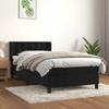 Vidaxl Letto Continentale Con Materasso, Nero, Velluto 100X200 Cm