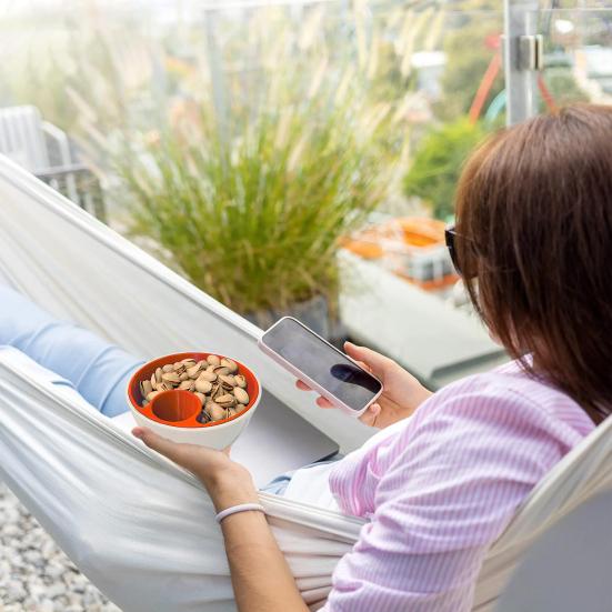 3D Printed Nut Seeds Bowl Snack Storage Container Double Dish with Shell Compartment Pistachios Cherries Fruits Candy Serving Bowl