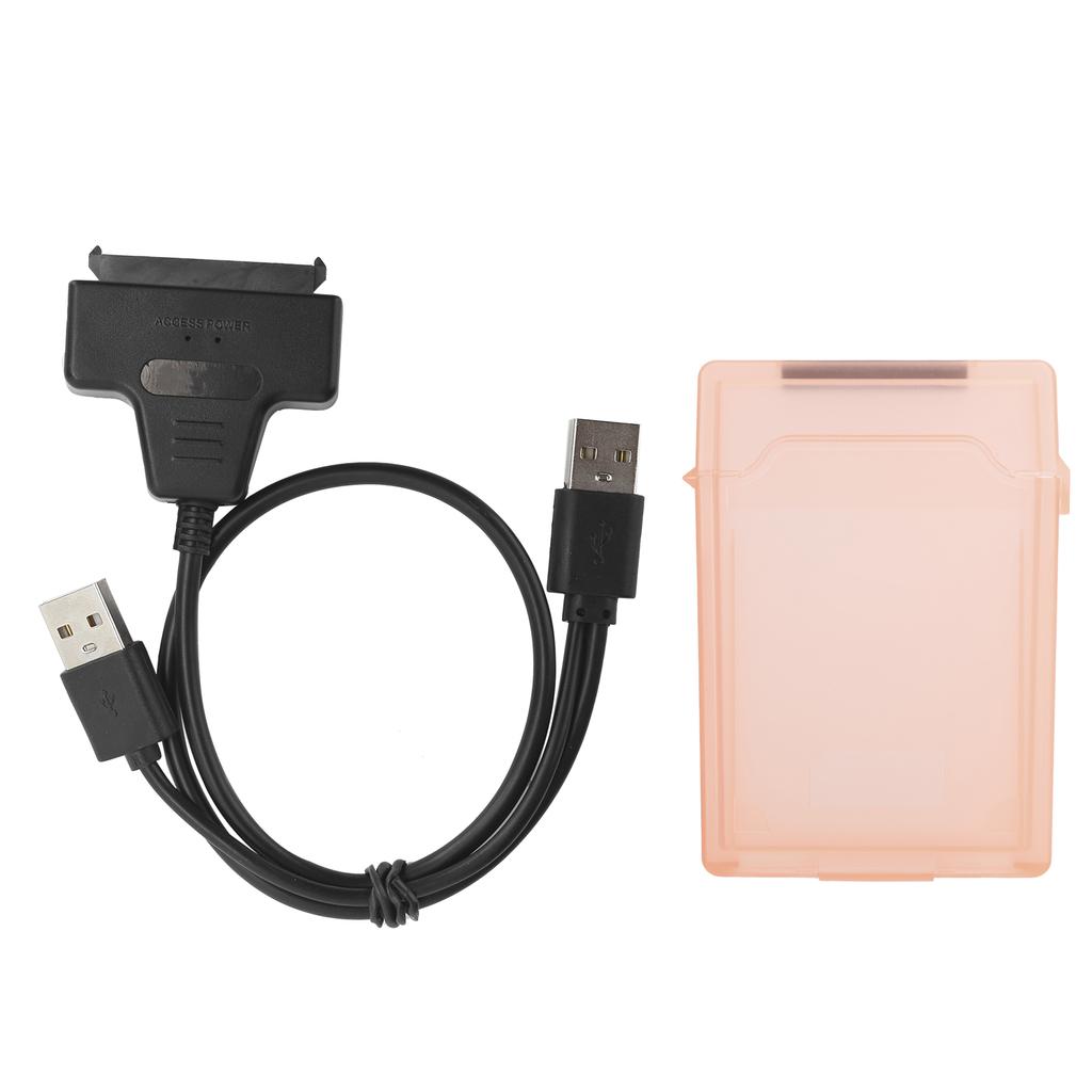 Hard Disk Adapter Cable SATA HDDSSD Dual Interface Conversion Cord with 2.5in Protect BoxRed
