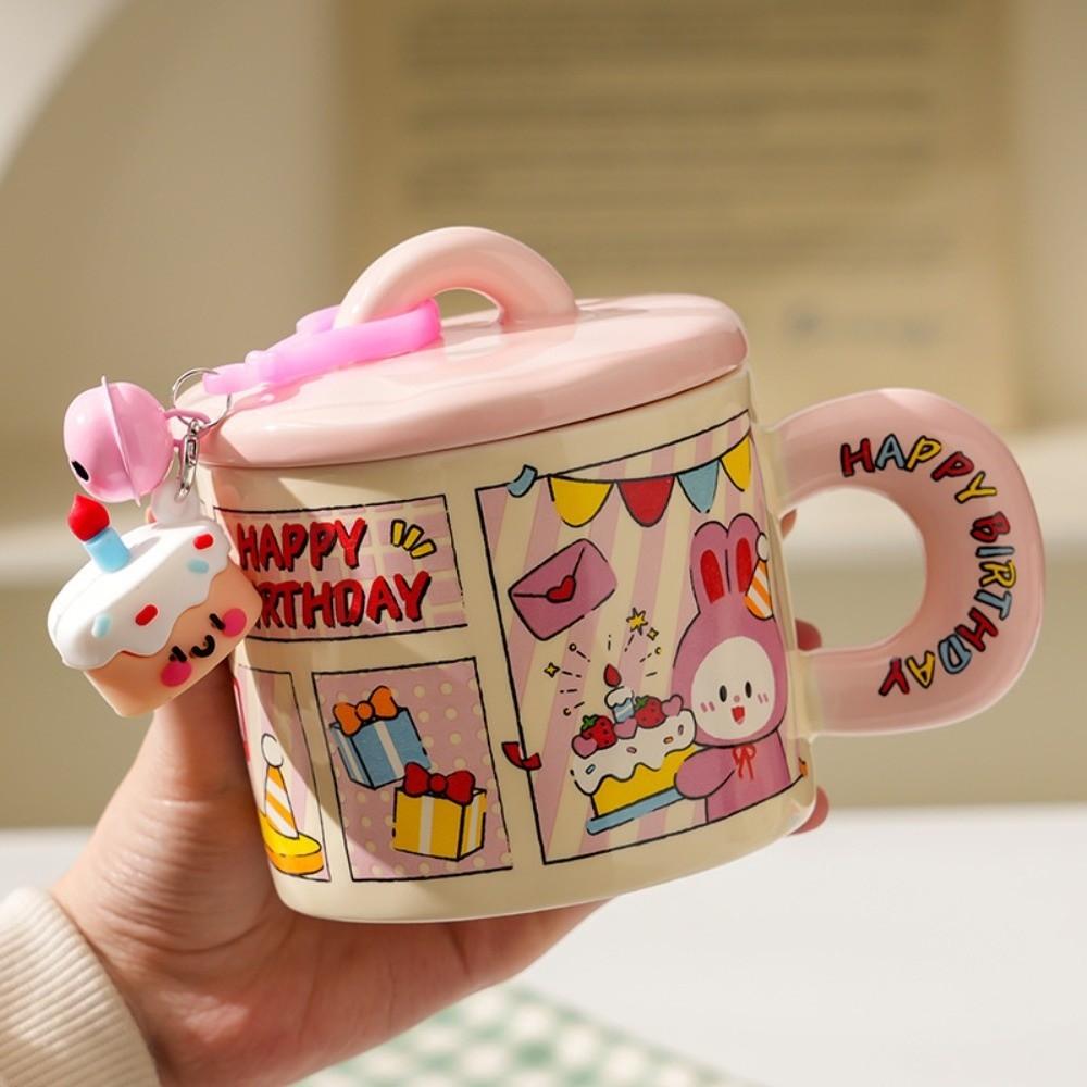 Cartoon Animal Cartoon Ceramic Mug Cup Dog/Rabbit/Panda Tea Cup Happy Birthday Mug Home