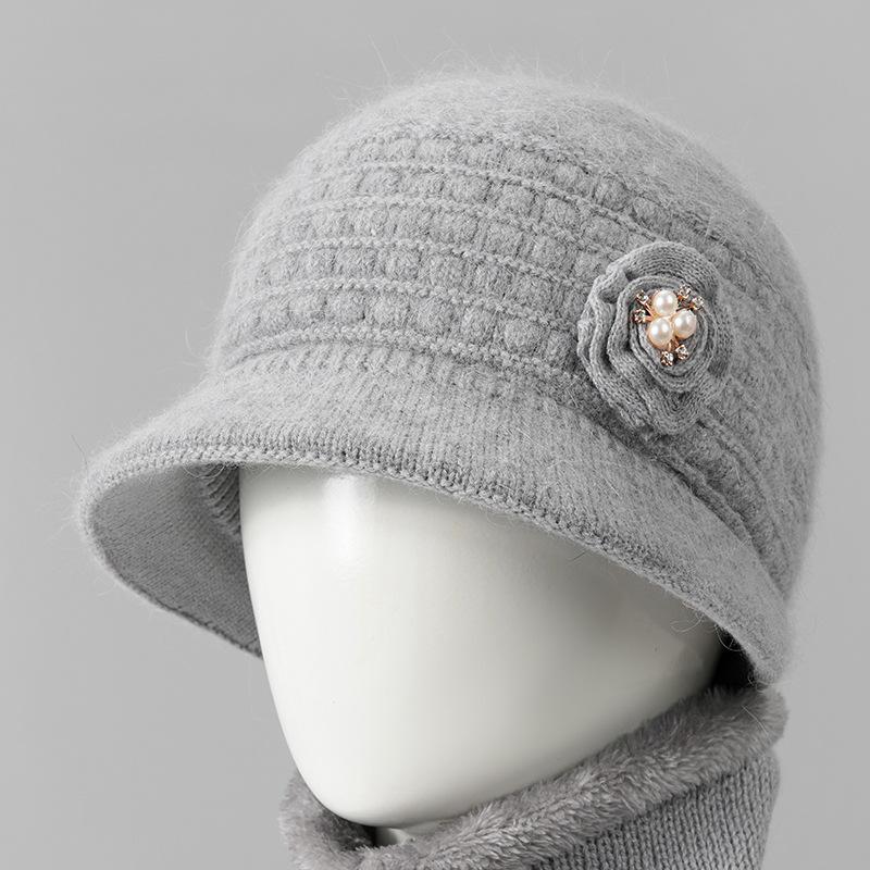 

Шапка женская зимняя для пожилой женщины теплая флисовая шляпа-панама рыбака осень-зима кроличий мех шерстяная шапка one size is elastic