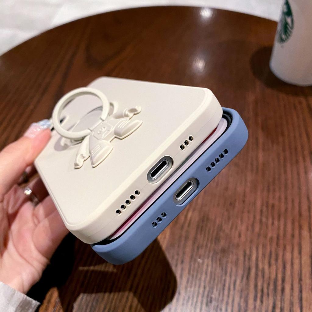 Applicable To IPhone 16 Astronaut Ring Mobile Phone Case Apple 15 Liquid Bracket 14proMax Anti Fall Protection Case
