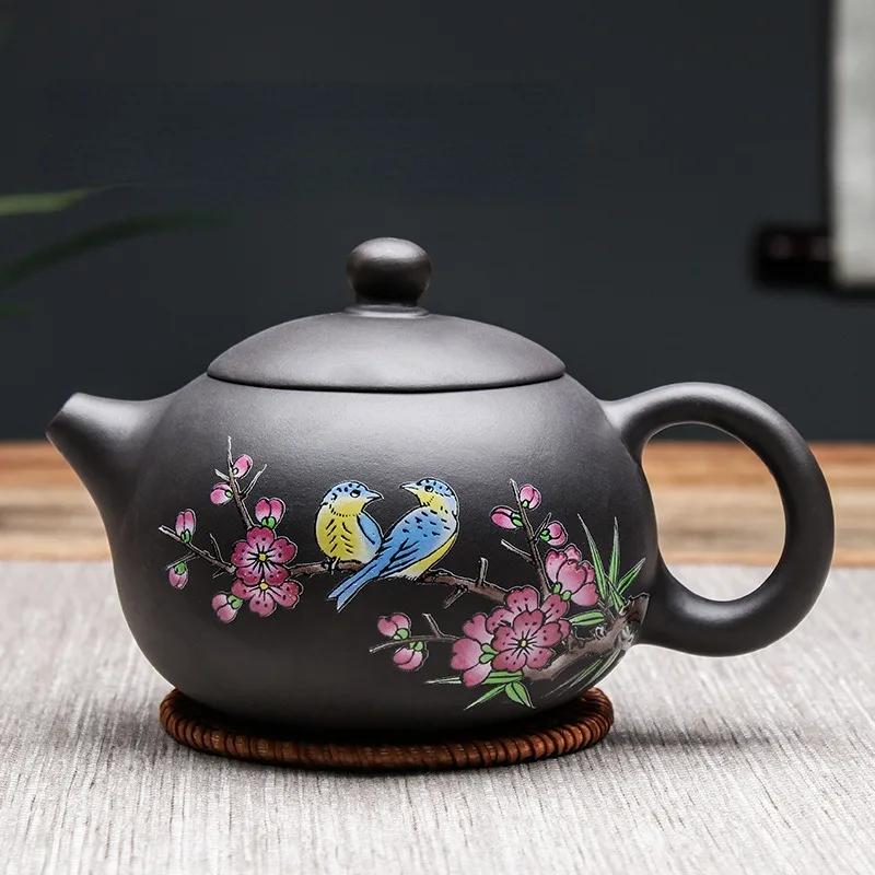 Lila Sand Teetassen Keramik Tragbare Teekanne Set Outdoor Reisen Gaiwan Teetassen Teezeremonie Teetasse Feines Geschenk Kung Fu Teeset