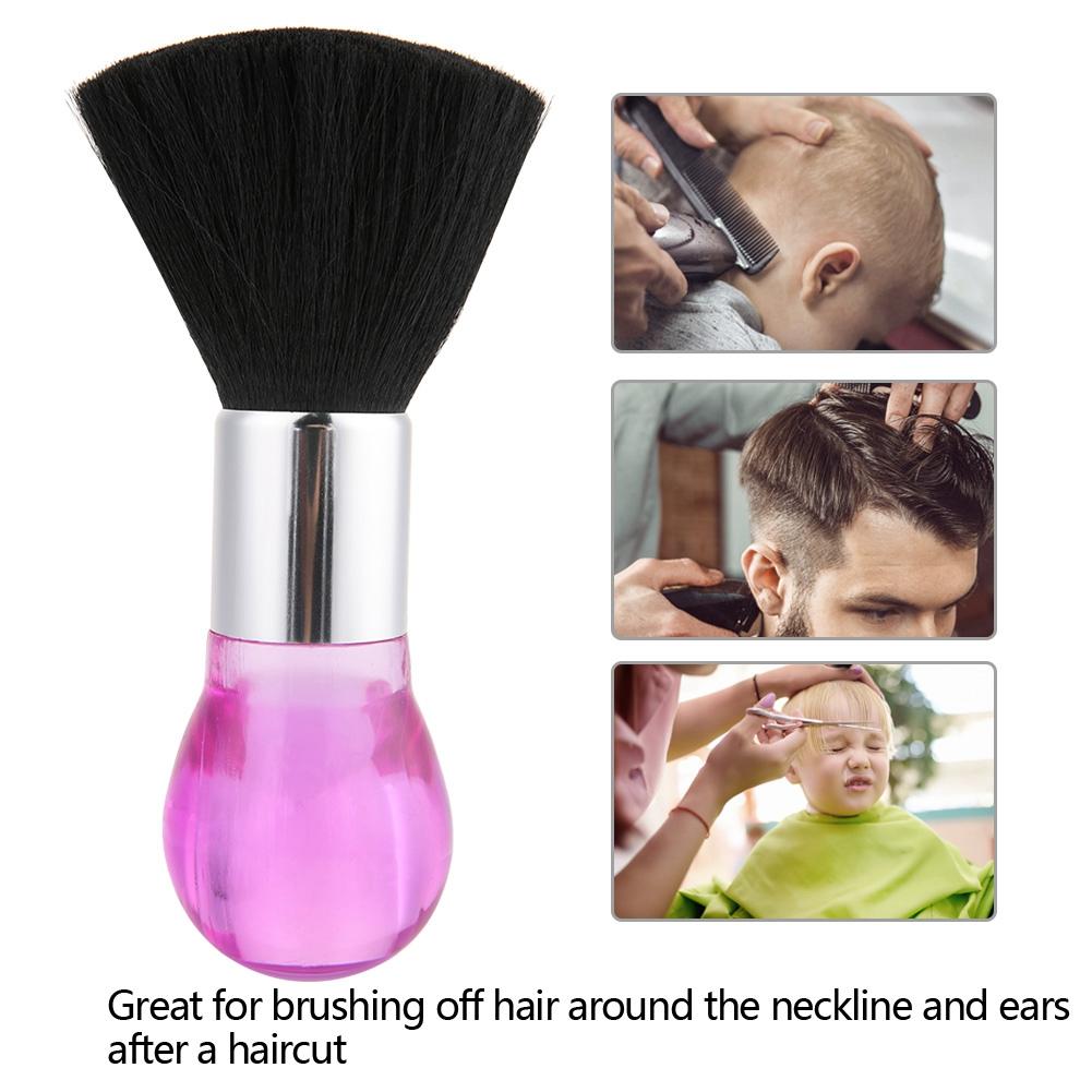 Neck Face Duster Brush Barber Hair Clean Hairbrush Cutting Hairdressing Styling Tool (Pink)