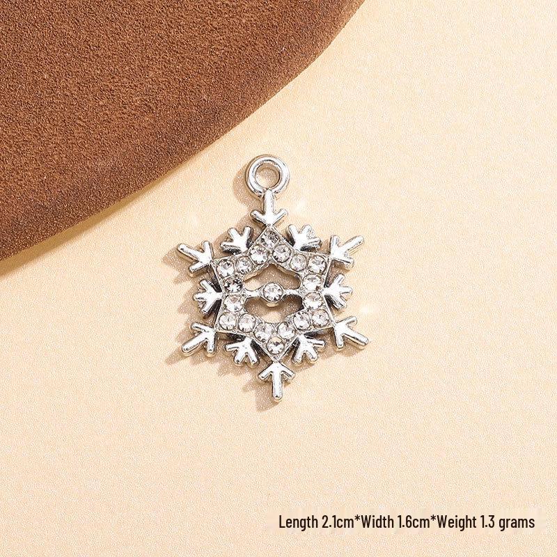 Snowflake Rhinestone Charm Pendant for DIY Jewelry: Christmas Alloy Accessory for Women’s Bracelets, Necklaces, and Earrings
