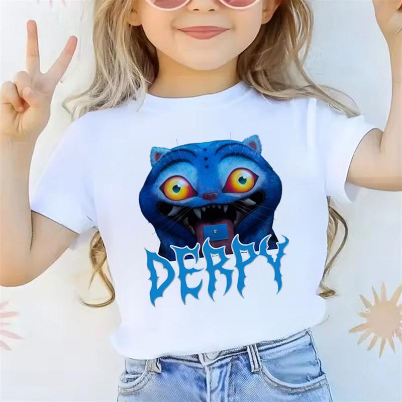 Comfortable Versatile Children's Clothing Top Fashion Printed Short Sleeves Loose T-Shirts Girls