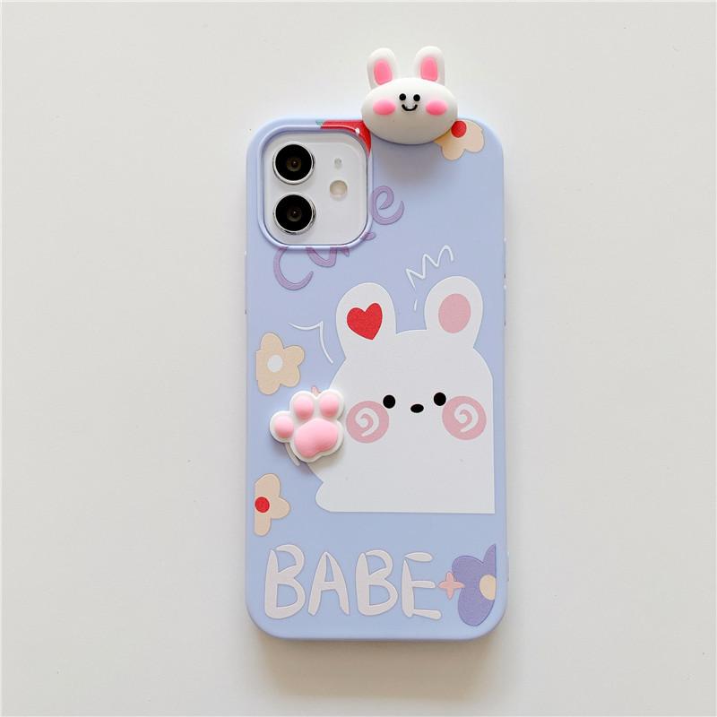 Applicable VIVO Y03 V40LITE Mobile Phone Case S18 Lying Down Bear Rabbit Super Cute Cartoon Paw Couple Soft