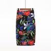 Elegant Hip Skirt Retro Floral Fashion Print High Waist Skirt Knee-length Summer Cool Short Skirt