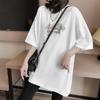 [Rear Bag Collar] Cotton Short-sleeved T-shirt Women's Medium and Long Large Size Loose 2025 New Summer