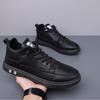 Shoes Men's new spring and autumn mid-top black black leather shoes ins boys casual board shoes