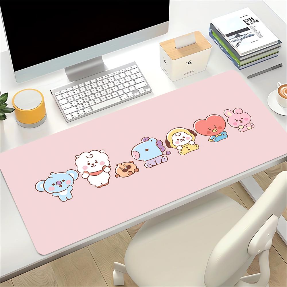 Kawaii Friends Collection Large Gaming Mouse Pad Nonslip Rubber Base Waterproof Desk Mat For Office Pc Laptop