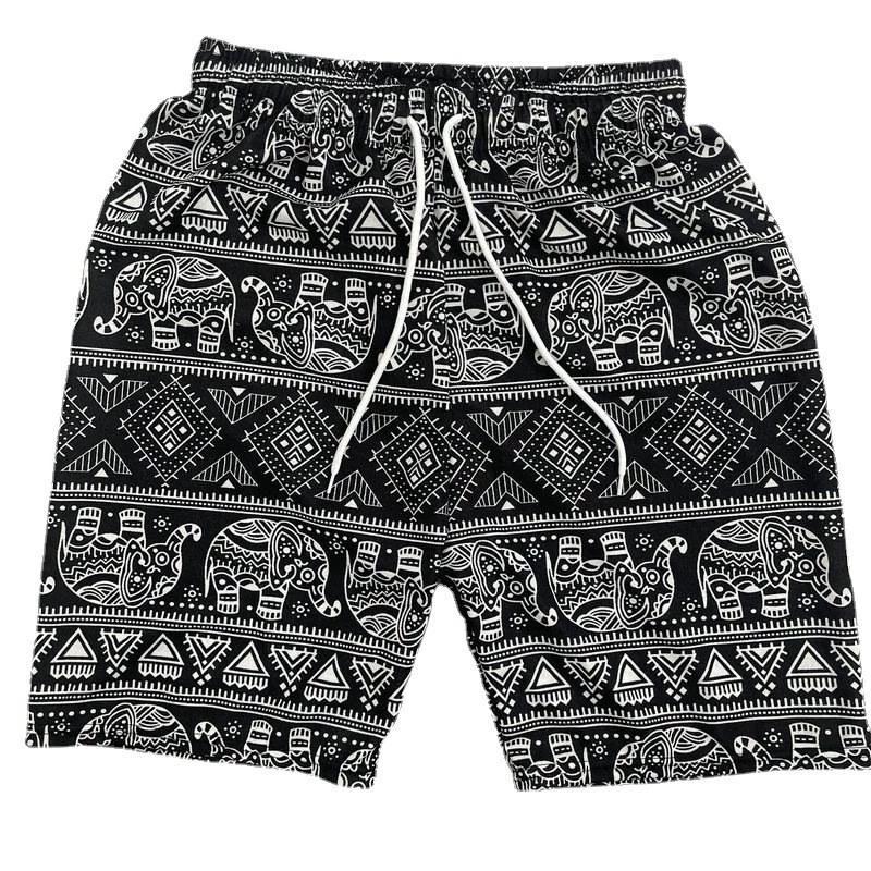 Elephant Pants Shorts Adjustable Elastic High Waistband Strap Rope Women Print Thailand Casual Streetwear Beach Bohemian Retro Vintage Boho