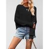 European and American New Women's Fashion Round Neck Knitted Sweater Solid Color Loose Pullover Sweater