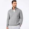 Men's Quarter-Zip Stand Collar Sweatshirt - Casual Long Sleeve Winter Top