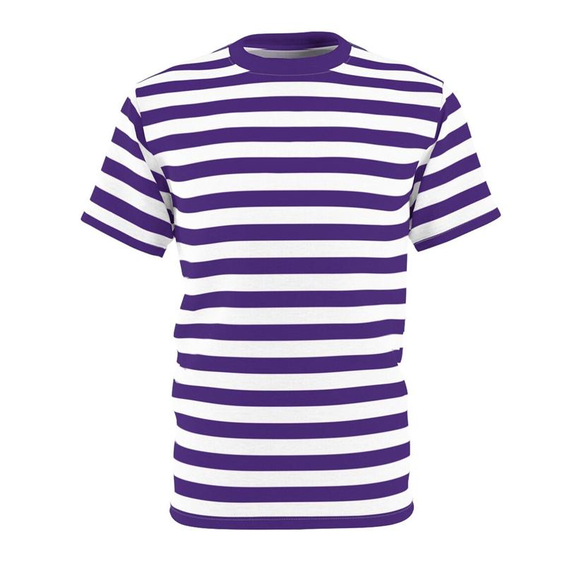 T-shirt Classica a Strisce alla Moda per Uomo Donna Personalità Colore a Contrasto Girocollo T-shirt Molteplici Opzioni di Colore Tee
