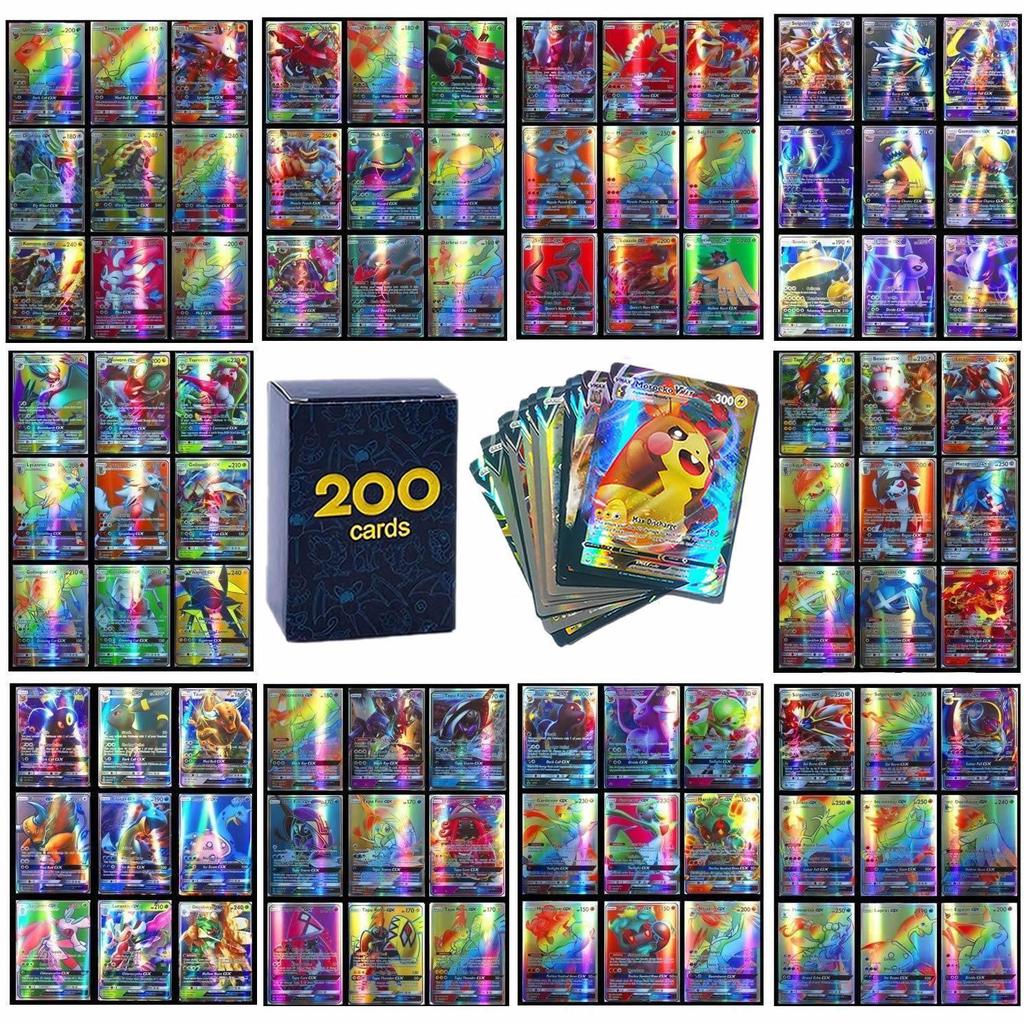100Pcs Pokemon Cards Shining VSTAR GX EX VMAX MEGA TAG TEAM Energy Trainer Charizard Pikachu Collection Battle Card S15
