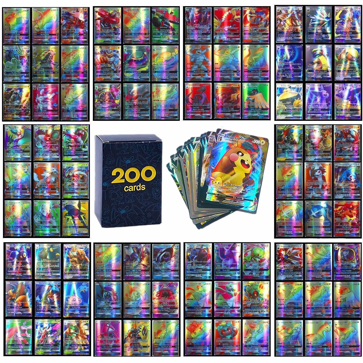 100 Stück Pokemon Karten Glänzende VSTAR GX EX VMAX MEGA TAG TEAM Energie Trainer Glurak Pikachu Sammlung Kampfkarten S15 30PCS - VMAX