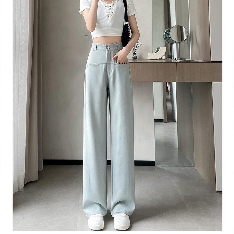 Light and Breathable  Suit Pant for Women with Relaxed Wide-leg Trousers