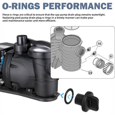 Poolpumpen Ablassstopfen R0446000 Ablassstopfen mit O-Ring Ersatz Ablassstopfen für Booster Serie Pumpe und Wasserreinigungssystem