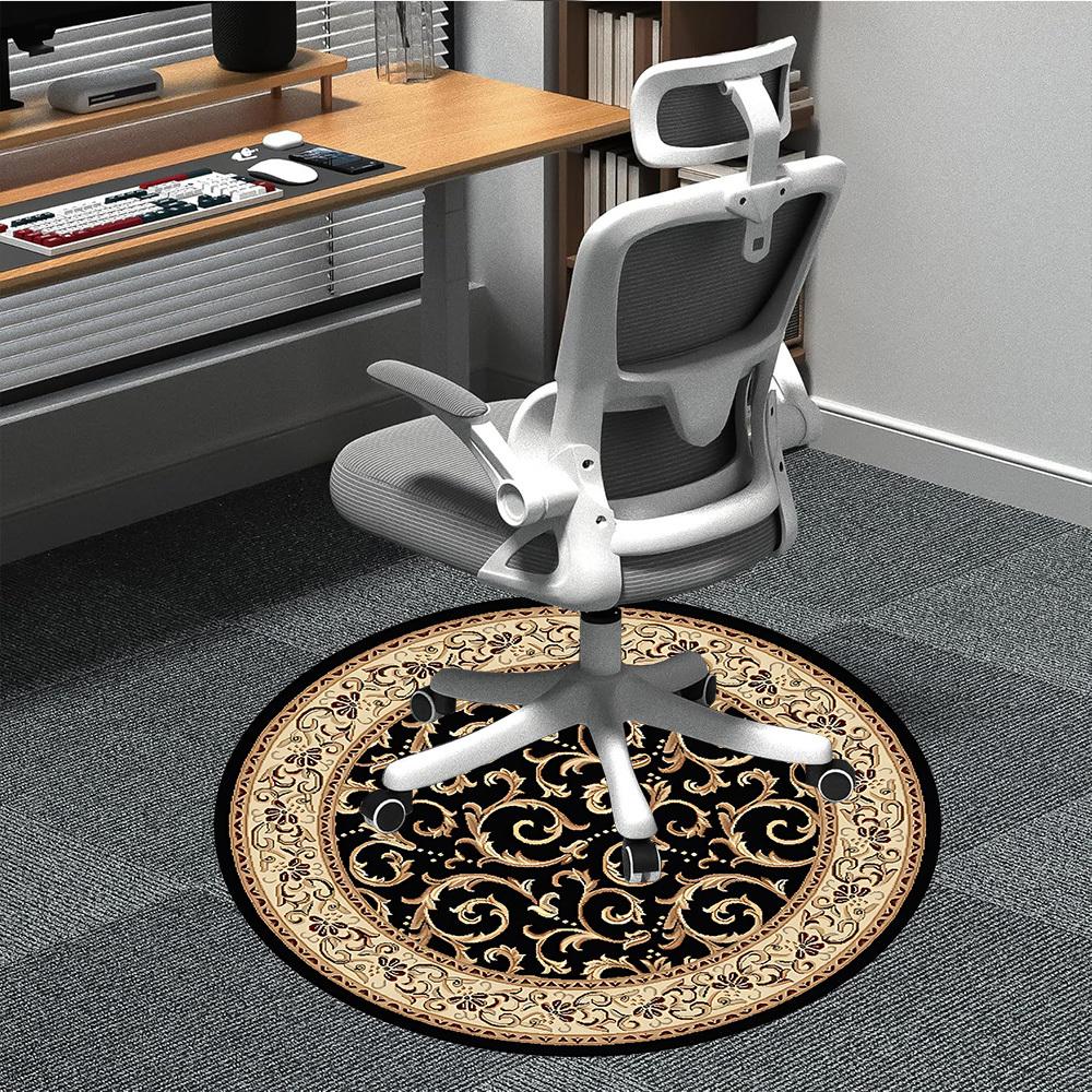 

1PC Ornate Floral Pattern Chair Carpet for Office Non-Slip, Lightweight, Machine Washable Rug for Office, Sleeping, Room - Holiday Decoryy251009045 80cm by 80cm
