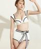 Ageunel White Swan Bikini High-Waisted Panties