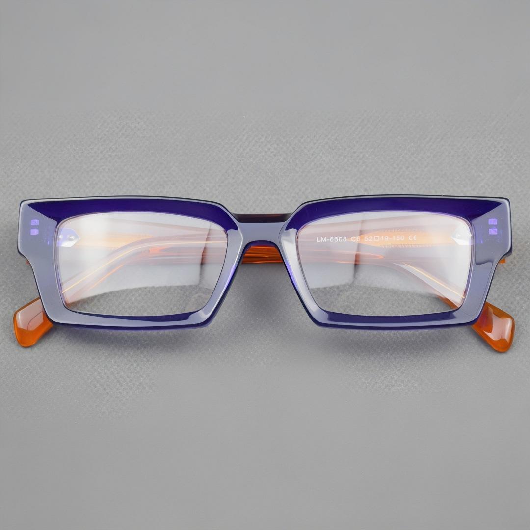 

New Fashion Thick Acetate Glasses Frame for Women Myopia Prescription Custom Logo Eyeglasses Men Optical Reading Vintage Eyewear