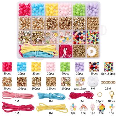 865 stk Smykkesett Akrylperler til Armbånd Halskjede Fargerike DIY Tilbehør Smykkefremstilling