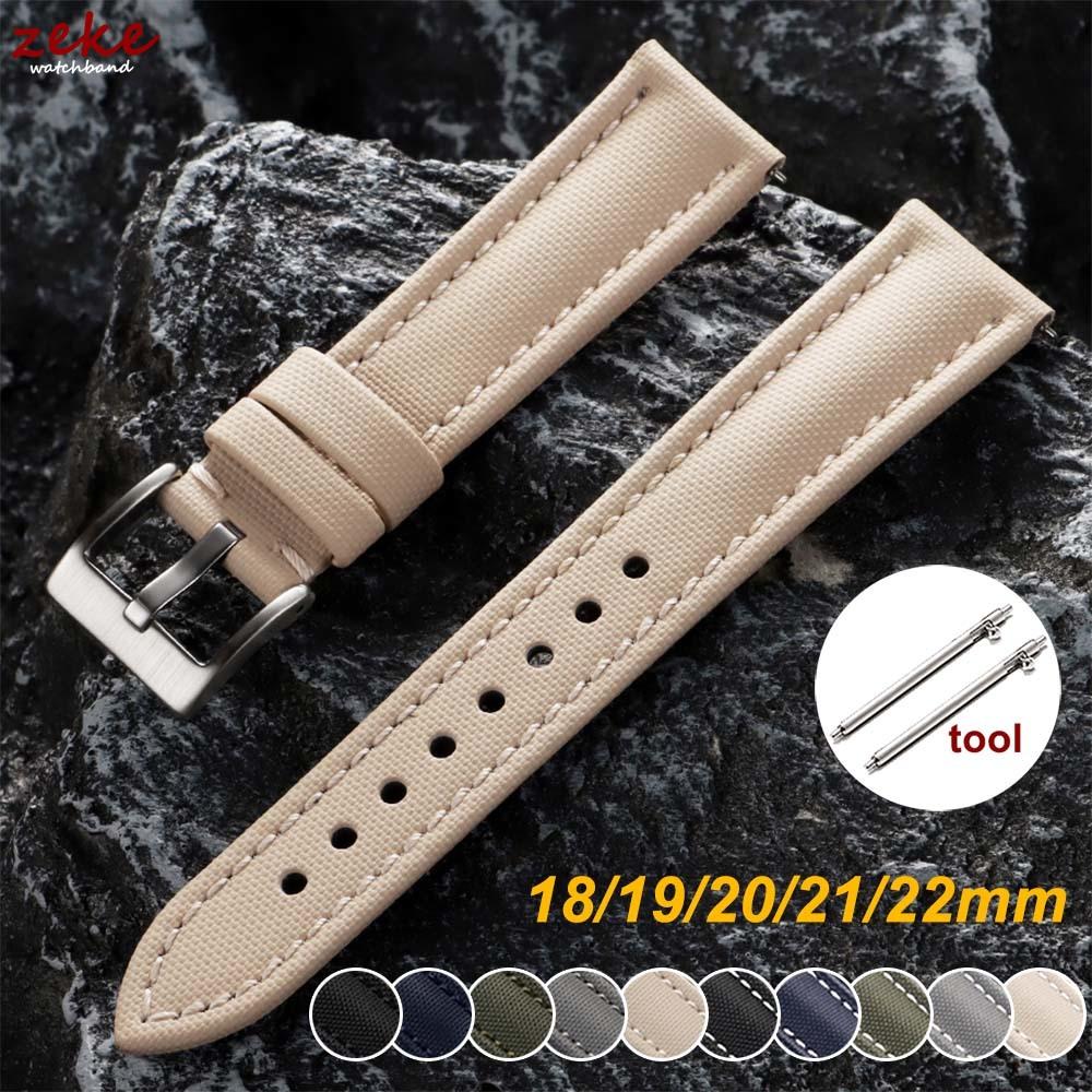 Pasek do zegarka z płótna żaglowego do Blancpain Nylonowe płótno 18mm 19mm 20mm 21mm 22mm Pasek do zegarka z szybkim mocowaniem Pasek na nadgarstek z prawdziwej skóry