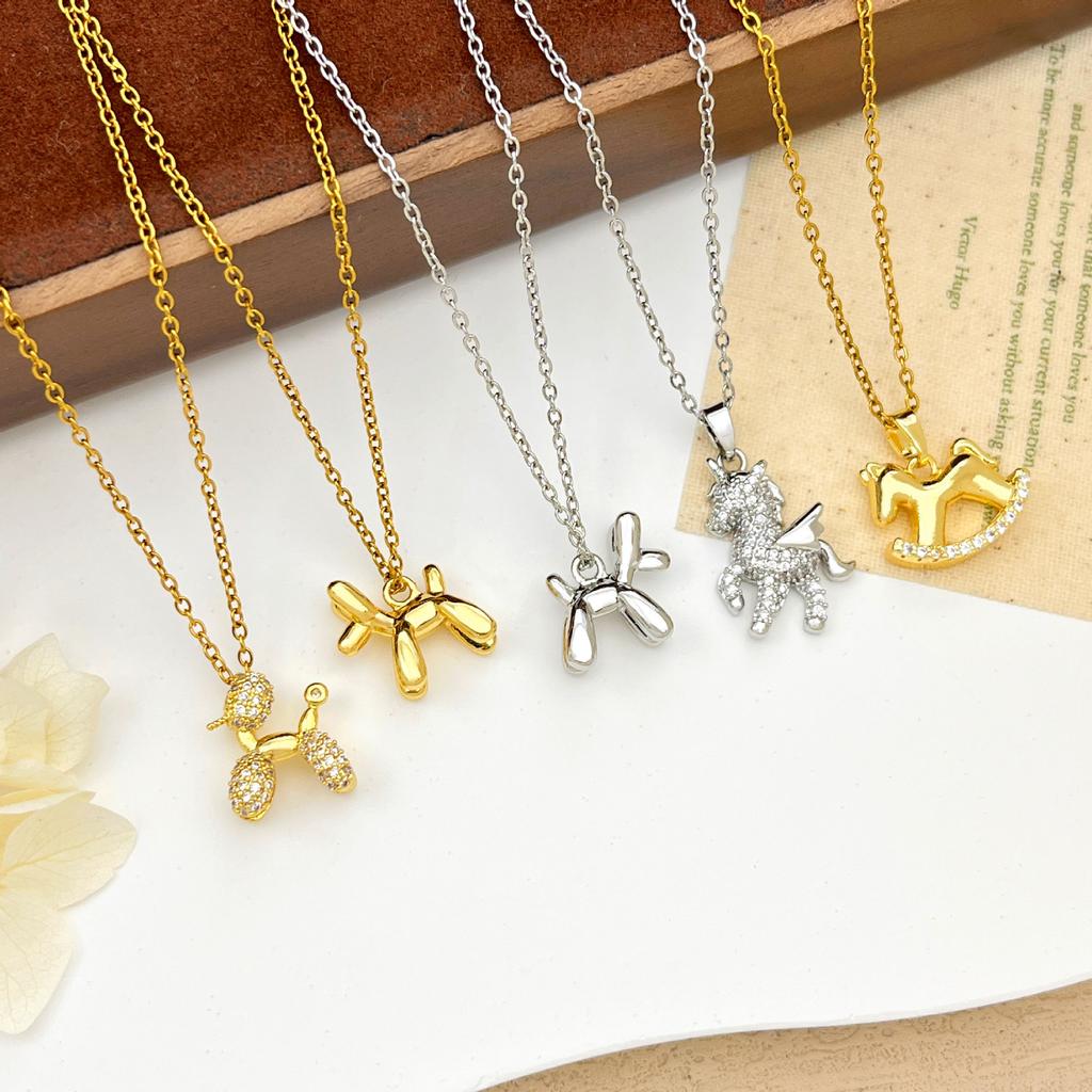 Colorful Zodiac Horse Necklace - A Unique and Versatile High-End Titanium Steel Necklace with a Touch of Sophistication