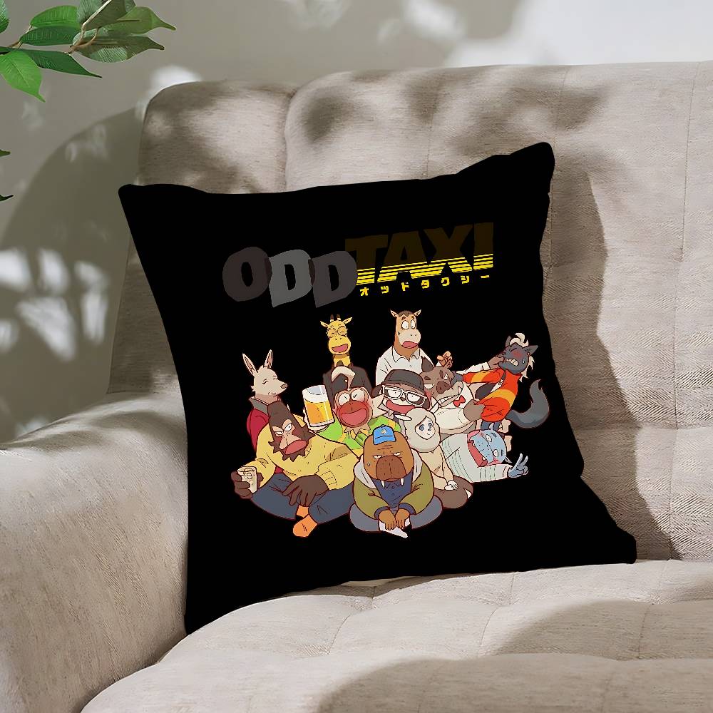 Cartoon O-Odd T-Taxi Pillow Case Throw Pillow Cover Nordic Vintage Style Cushion Covers Home Living Room Sofa Couch Seat Decor