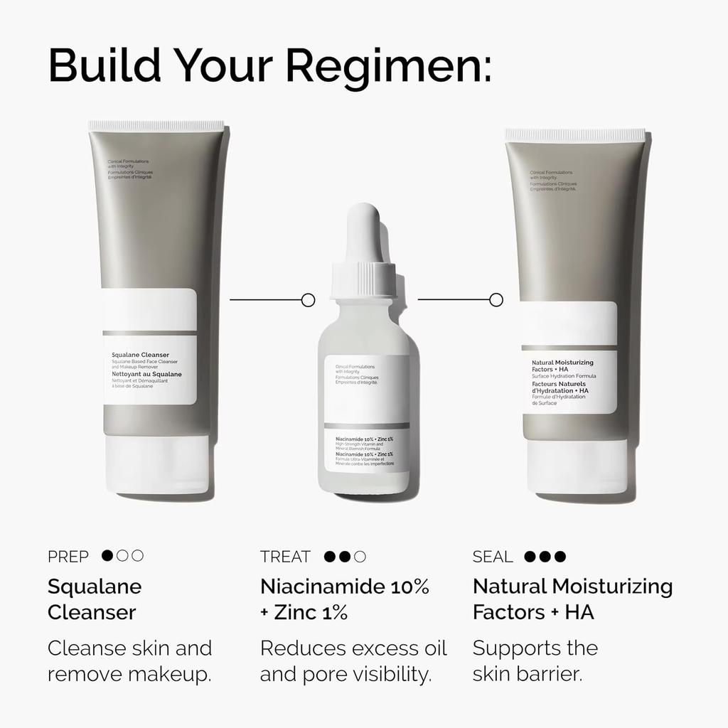 10% Niacinamide 1% Zinc Face Serum 30ml, Oil Control Pore Minimizer, Anti-Acne Dark Spot, Gentle Skin Care for All Skin Types less