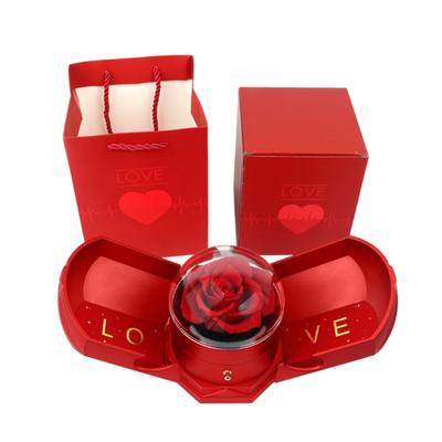 Forever Flower Jewelry Box Creative Flower Jewelry Box Necklace Storage Container for Wife's Special Occasion