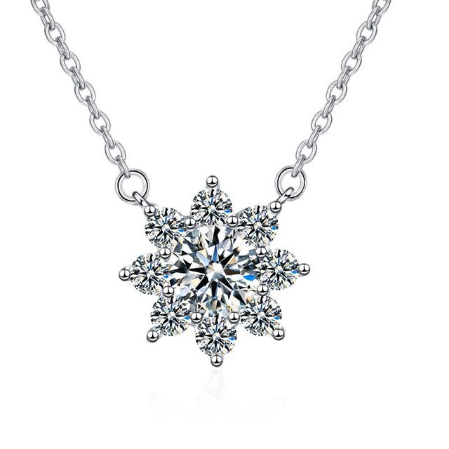 Classic 1ct Moissanite Necklace For Charm Women 1ct Diamond Pendant Silver 925 Jewelry Engagement Wedding Party Gifts