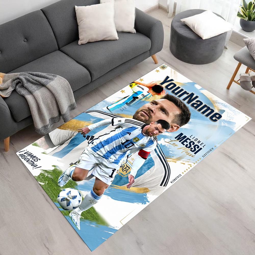 Messi Personalized Text Floor Rug Office Rug Perfect for Foyer Entryway Playrooms Dormitory Antislip Carpet Decorate Offices